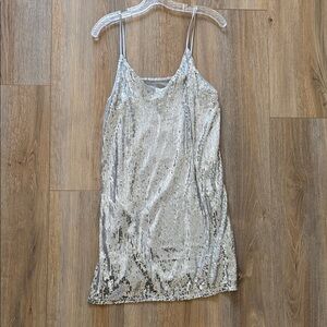 A New Day Silver Sequin Mini Dress